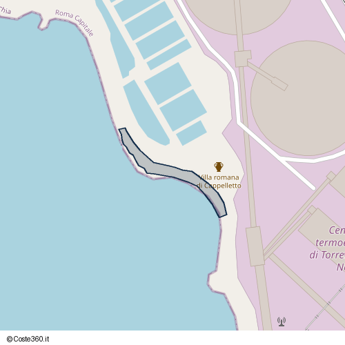 Posizione della spiaggia Spiaggia nei pressi di Strada della Torre Valdaliga, Civitavecchia