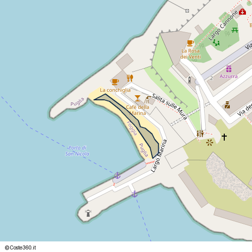 Posizione della spiaggia Spiaggia nei pressi di Largo Marina, San Nicola, 71051