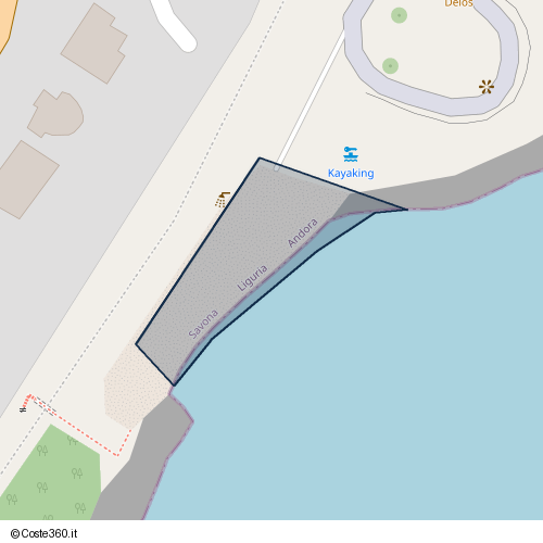 Posizione della spiaggia Spiaggia nei pressi di Via Trieste, Andora, 17051