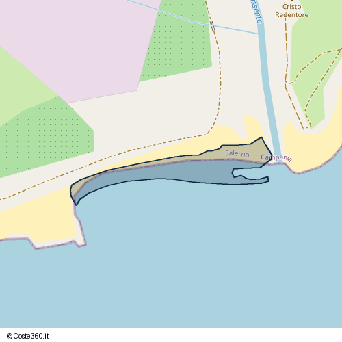 Posizione della spiaggia Spiaggia nei pressi di Policastro Bussentino, 84067