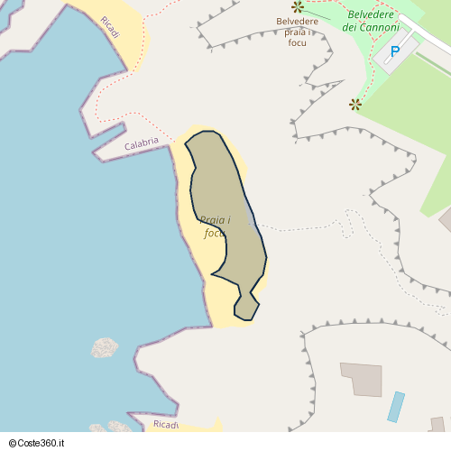 Posizione della spiaggia Spiaggia nei pressi di Località Belvedere, Ricadi, 89866