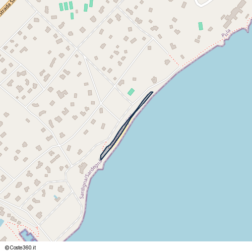 Posizione della spiaggia Spiaggia nei pressi di Pula, 09050