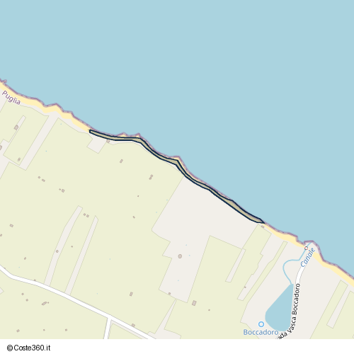 Posizione della spiaggia Spiaggia nei pressi di Contrada Le Paludi, Trani, 76125