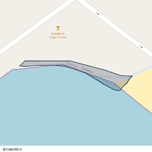 Posizione della spiaggia Spiaggia nei pressi di Belvedere Marittimo, 87021
