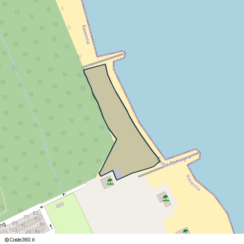 Posizione della spiaggia Spiaggia nei pressi di Via Vitus Bering 105, Ravenna