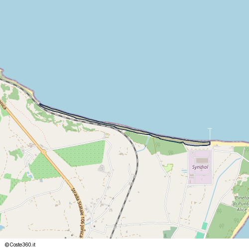Posizione della spiaggia Spiaggia nei pressi di Strada Statale 106 Jonica, Cirò Marina, 88811