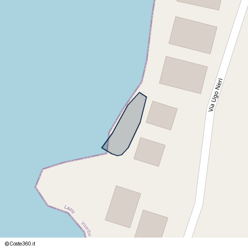 Posizione della spiaggia Spiaggia nei pressi di Via Ugo Neri, Tarquinia