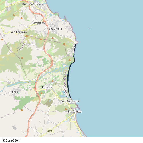 Posizione della spiaggia Spiaggia nei pressi di Passerella, Pasada/Posada, 08020