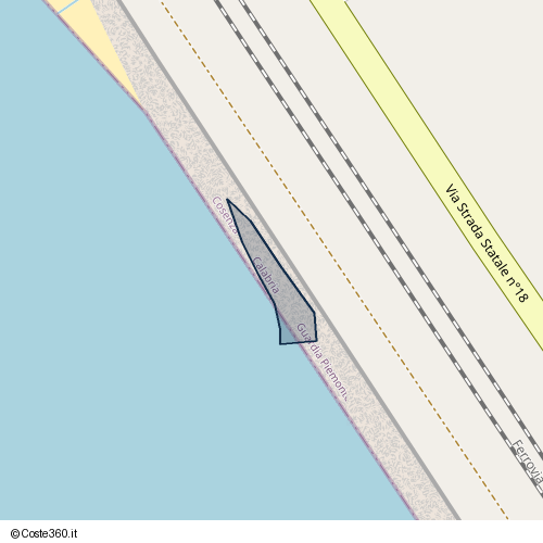 Posizione della spiaggia Spiaggia nei pressi di Via Strada Statale n°18, Guardia Piemontese