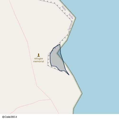 Posizione della spiaggia Spiaggia nei pressi di Strada Nona San Lorenzo, Noto, 96017