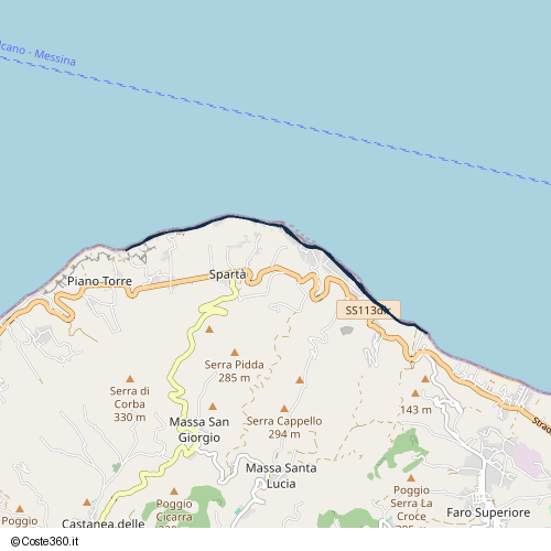 Posizione della spiaggia Spiaggia nei pressi di VI Circoscrizione, Messina, 98163