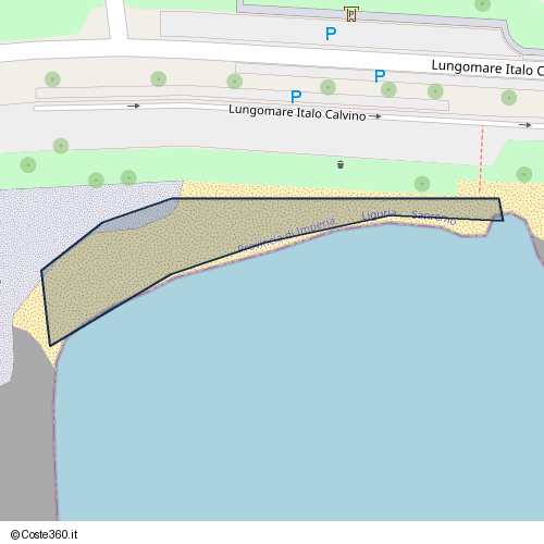 Posizione della spiaggia Spiaggia nei pressi di Sanremo, 18038