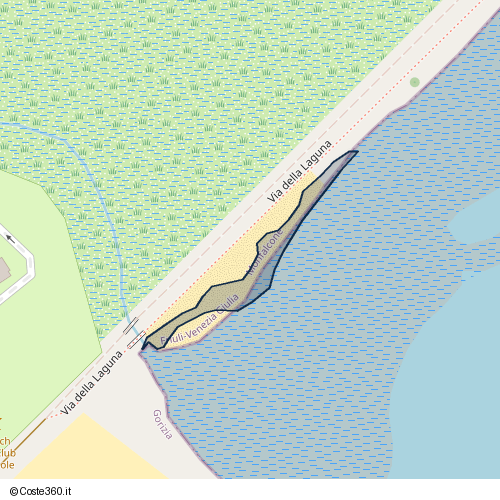 Posizione della spiaggia Spiaggia nei pressi di Via della Laguna, Monfalcone, 34074