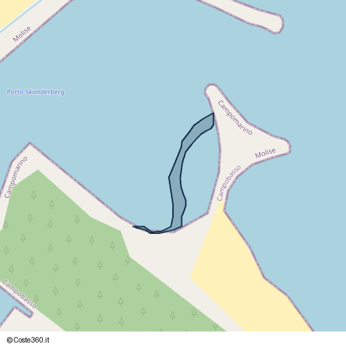 Posizione della spiaggia Spiaggia nei pressi di Via Ezio Vanoni, Campomarino, 86042