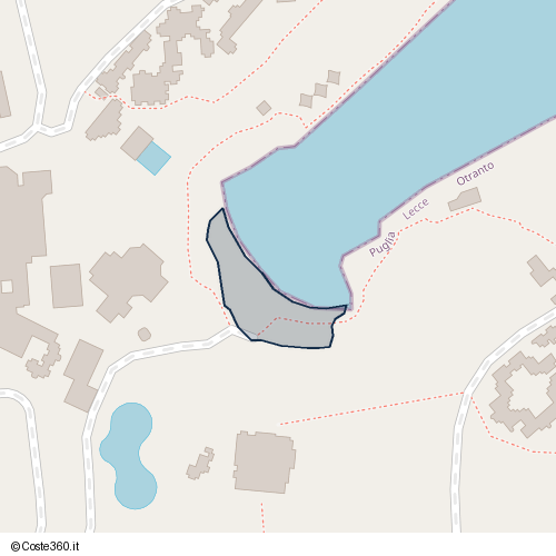 Posizione della spiaggia Spiaggia nei pressi di Via Santo Stefano, Otranto, 73028