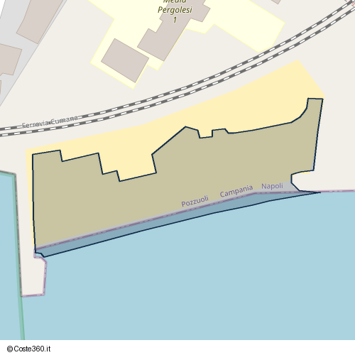 Posizione della spiaggia Spiaggia nei pressi di Via Raimondo Annecchino, Pozzuoli, 80078