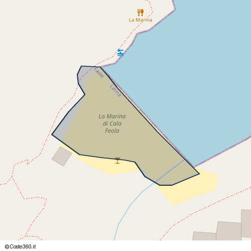 Posizione della spiaggia Spiaggia nei pressi di Via Forna Grande, Ponza, 04027