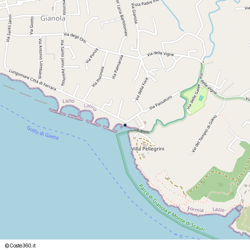 Posizione della spiaggia Spiaggia nei pressi di Lungomare Città di Ferrara 128, Formia, 04023