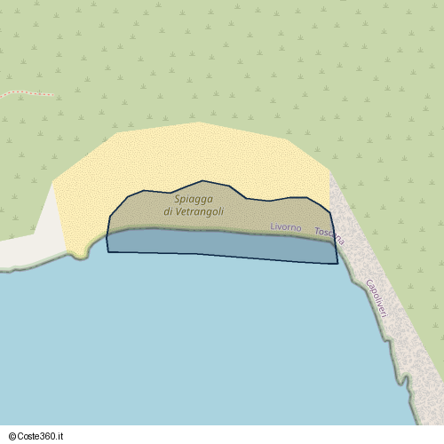 Posizione della spiaggia Spiaggia nei pressi di Località Straccoligno, Capoliveri, 57036