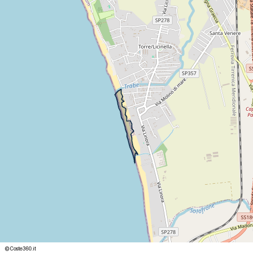 Posizione della spiaggia Spiaggia nei pressi di Via dell'Amore, Capaccio Paestum, 84047