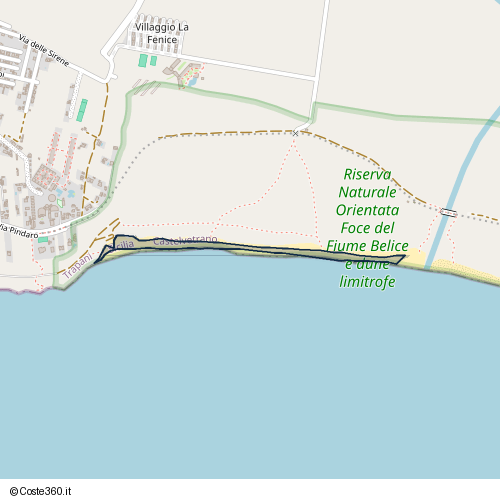 Posizione della spiaggia Spiaggia nei pressi di sentiero ovest, Castelvetrano, 91022
