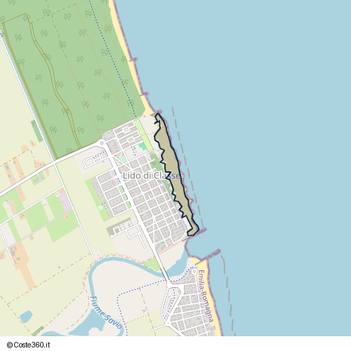 Posizione della spiaggia Spiaggia nei pressi di Via Antonio da Noli 57, Ravenna, 48016