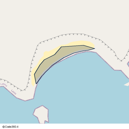 Posizione della spiaggia Spiaggia nei pressi di Ponza, 04027