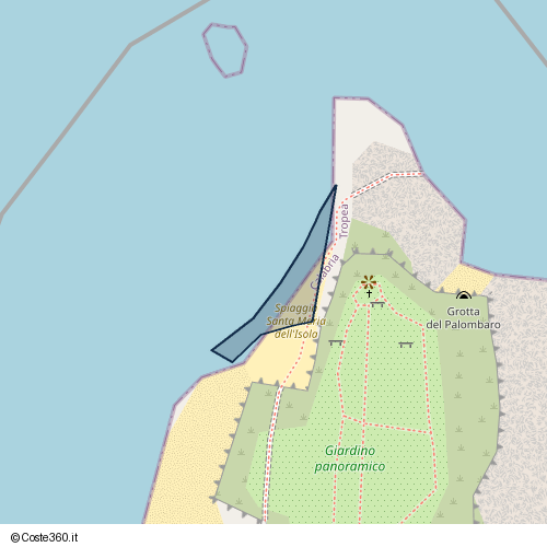 Posizione della spiaggia Spiaggia nei pressi di Lungomare Sorrentino, Tropea, 89861