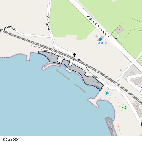 Posizione della spiaggia Spiaggia nei pressi di Via Calastro, Torre del Greco, 80056