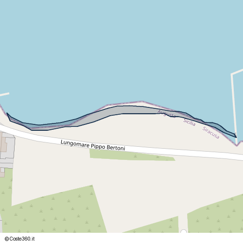 Posizione della spiaggia Spiaggia nei pressi di Lungomare Pippo Bertoni, Augusta, 96011