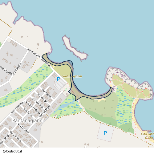 Posizione della spiaggia Spiaggia nei pressi di Via Augusto Ottaviano, Carovigno, 72012