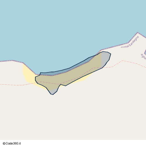 Posizione della spiaggia Spiaggia nei pressi di SP90, Aglientu