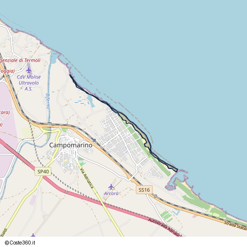 Posizione della spiaggia Spiaggia nei pressi di Case FIAT, Campomarino, 86042