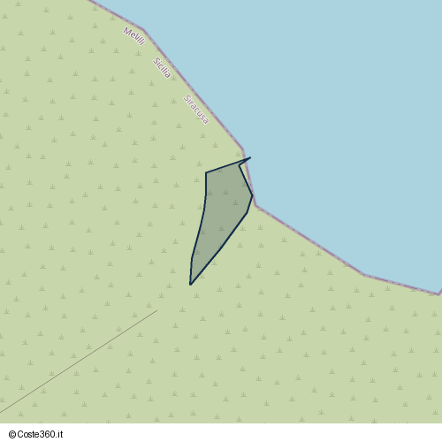 Posizione della spiaggia Spiaggia nei pressi di Melilli, 96010