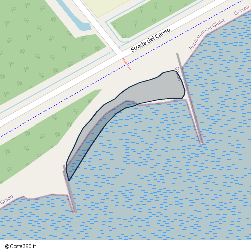 Posizione della spiaggia Spiaggia nei pressi di Strada del Caneo, Grado, 34073