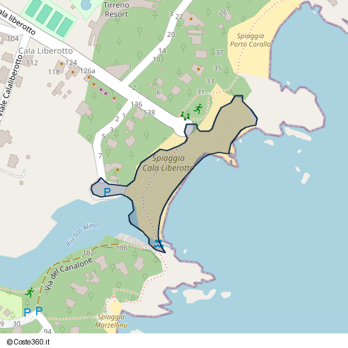 Posizione della spiaggia Spiaggia nei pressi di Viale Cala liberotto, Orosei, 08028