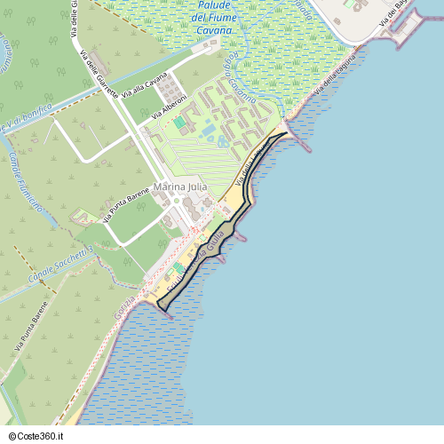 Posizione della spiaggia Spiaggia nei pressi di Via della Riva, Monfalcone, 34074