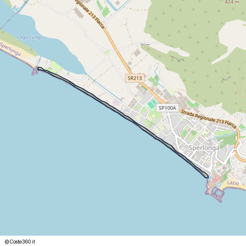 Posizione della spiaggia Spiaggia nei pressi di Sperlonga, 04029