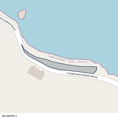 Posizione della spiaggia Spiaggia nei pressi di Lungomare Andrea Doria 2E, Capo d'Orlando, 98071