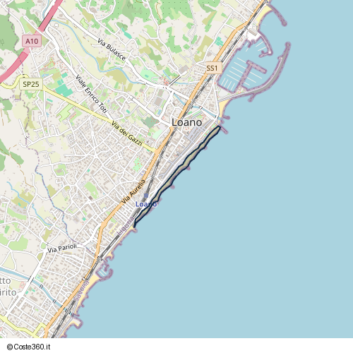 Posizione della spiaggia Spiaggia nei pressi di Lungomare Garrassini Garbarino Giuseppe, Loano, 17025