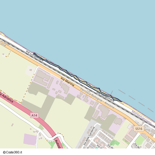 Posizione della spiaggia Spiaggia nei pressi di Via Lungomare 131, Marina di Montemarciano, 60018