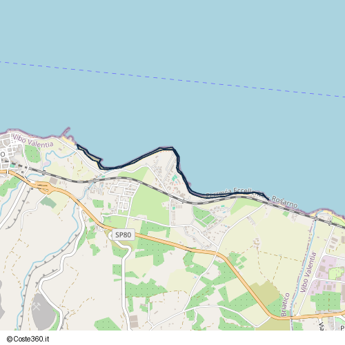 Posizione della spiaggia Spiaggia nei pressi di Briatico, 89817