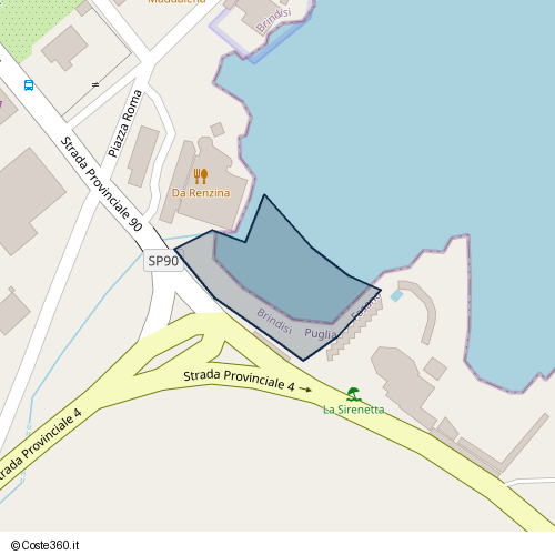 Posizione della spiaggia Spiaggia nei pressi di SP90, Fasano