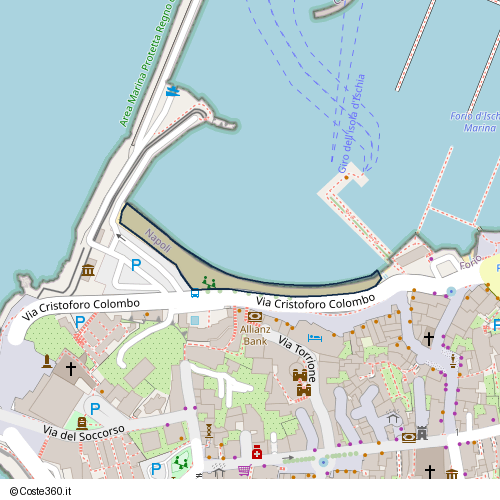 Posizione della spiaggia Spiaggia nei pressi di Via Cristoforo Colombo, Forio, 80075