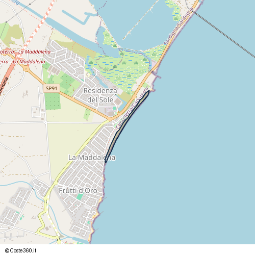 Posizione della spiaggia Spiaggia nei pressi di Viale Sant'Efisio martire, Residenza del Sole, Cabuderra/Capoterra, 09012