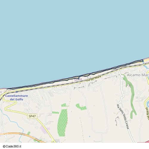 Posizione della spiaggia Spiaggia nei pressi di Via dell'Antica Tonnara, Alcamo, 91011
