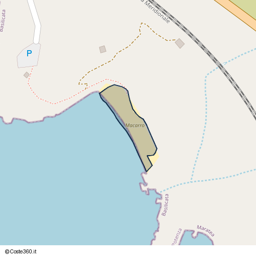 Posizione della spiaggia Spiaggia nei pressi di Maratea, 85046