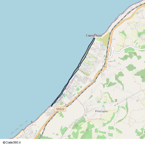 Posizione della spiaggia Spiaggia nei pressi di SS522, Zambrone, 89868