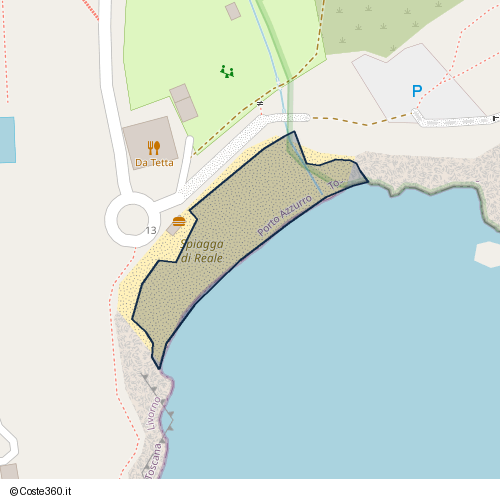 Posizione della spiaggia Spiaggia nei pressi di Porto Azzurro, 57036