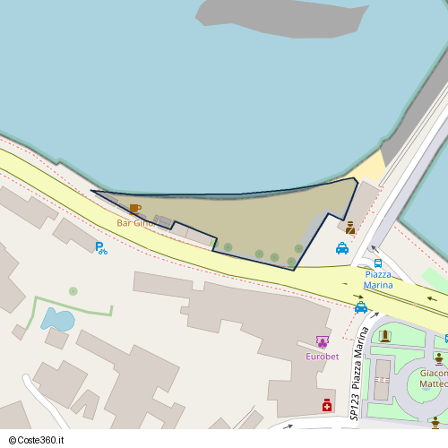 Posizione della spiaggia Spiaggia nei pressi di SPex SS270, Bagni, 80074